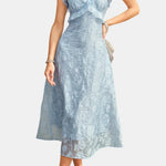 Maddie – Floral Ruffle Tie-Strap Midi Dress