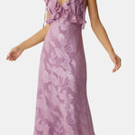 Maddie – Floral Ruffle Tie-Strap Midi Dress