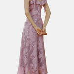 Maddie – Floral Ruffle Tie-Strap Midi Dress