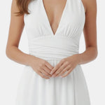 Mae – Plunging Halter Split Long Dress