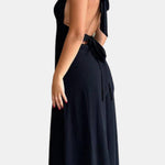 Mae – Plunging Halter Split Long Dress