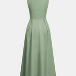 Maicha – Solid Zipper Front Sleeveless Maxi Dress