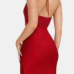 Makenzie – Satin Maxi Dress with Lace-Detail Bodice and Sleek Silhouette