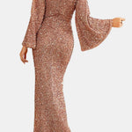 Maren – Sequin Bell Sleeve Mermaid Party Dress