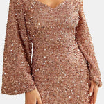 Maren – Sequin Bell Sleeve Mermaid Party Dress