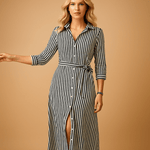 Marevia – Button-Down Belted Maxi Dress