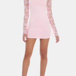 Maribel – Floral Sheer Lace Long Sleeve Dress