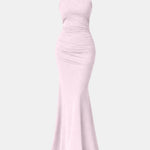 Marilyn – One-Shoulder Draped Maxi Dress in Blue