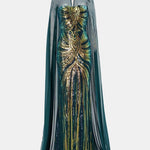 Marina - Sequin Cape Mermaid Evening Dress