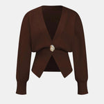 Marta - V-Neck Knit Sweater Cardigan