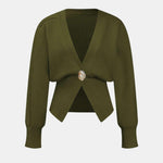 Marta - V-Neck Knit Sweater Cardigan