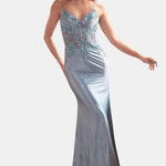 Mela - Satin Mermaid Dress with Beaded Bodice