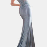 Mela - Satin Mermaid Dress with Beaded Bodice