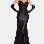 Mela - Satin Mermaid Dress with Beaded Bodice