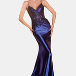 Mela - Satin Mermaid Dress with Beaded Bodice