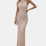 Mikka - Cold Shoulder Beaded Sequin Cocktail Dress