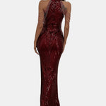 Mikka - Cold Shoulder Beaded Sequin Cocktail Dress