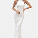 Mikka - Cold Shoulder Beaded Sequin Cocktail Dress