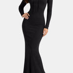 Miyah – Long Sleeve Hooded Long Dress