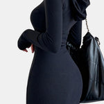 Miyah – Long Sleeve Hooded Long Dress
