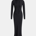 Miyah – Long Sleeve Hooded Long Dress