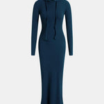Miyah – Long Sleeve Hooded Long Dress