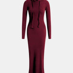Miyah – Long Sleeve Hooded Long Dress