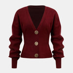 Myla – Knit Button V-Neck Cardigan