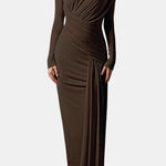 Nalani – Asymmetric Ruched Luxury Maxi Dress