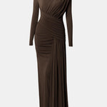 Nalani – Asymmetric Ruched Luxury Maxi Dress