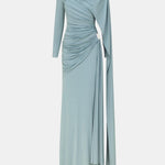 Nellie – Draped Long Sleeve Maxi Dress With Elegant Cape Detail