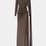 Nellie – Draped Long Sleeve Maxi Dress With Elegant Cape Detail