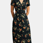 Neriah – Black V-Neck Floral Maxi Dress for Effortless Elegance