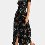 Neriah – Black V-Neck Floral Maxi Dress for Effortless Elegance