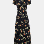 Neriah – Black V-Neck Floral Maxi Dress for Effortless Elegance