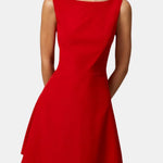 Nerissa – Boat Neck High Waisted Mini Dress