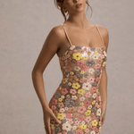 Nerolisia – Floral Pattern Sleeveless Maxi Dress