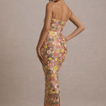 Nerolisia – Floral Pattern Sleeveless Maxi Dress