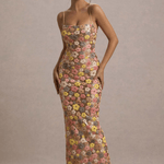 Nerolisia – Floral Pattern Sleeveless Maxi Dress