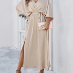 Nikoleta – V-Neck Satin Maxi Dress