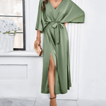 Nikoleta – V-Neck Satin Maxi Dress