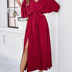 Nikoleta – V-Neck Satin Maxi Dress