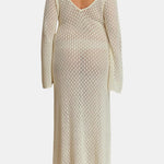 Noor – Crochet Maxi Dress with Flared Sleeves and Open Back