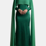 Noora – Cape Overlay Evening Gown