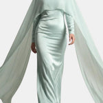 Noora – Cape Overlay Evening Gown