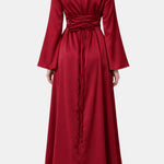 Noorina – Long Sleeve Ruched Satin Abaya