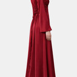 Noorina – Long Sleeve Ruched Satin Abaya