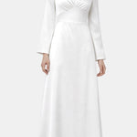 Noorina – Long Sleeve Ruched Satin Abaya