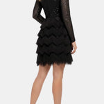 Pearl – Sequin Fringe Mini Dress with Wrap Neckline