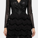 Pearl – Sequin Fringe Mini Dress with Wrap Neckline